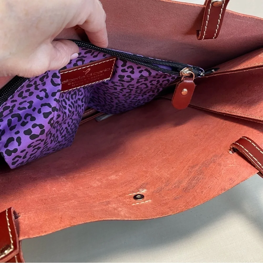 alberta di canio - Wine Leather Shoulder Tote -  Italy (15%)